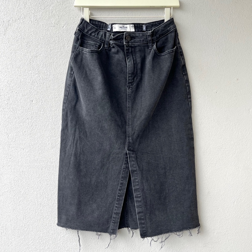 Hollister | Washed Black Denim Pencil Skirt